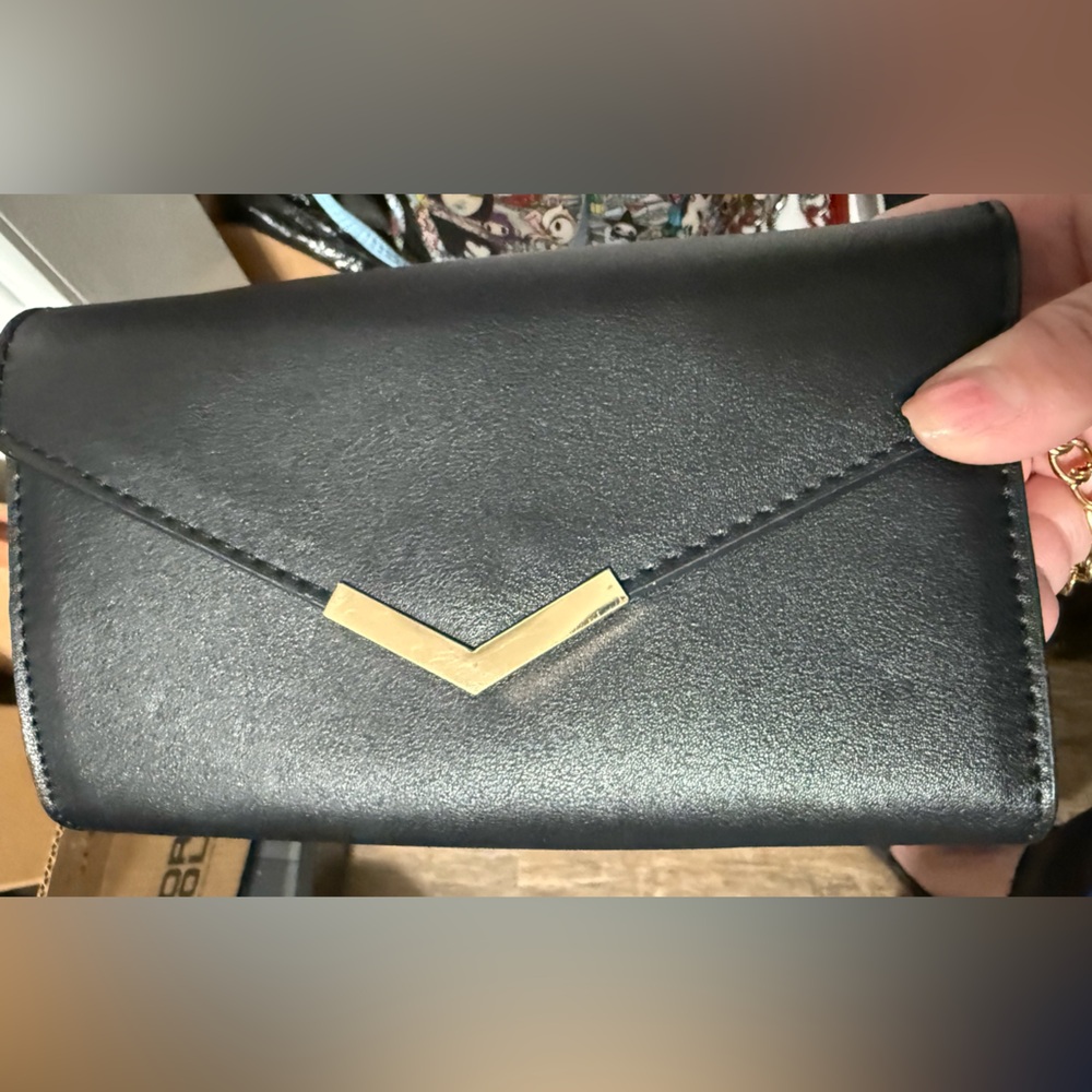 Black Clutch with Gold Accent